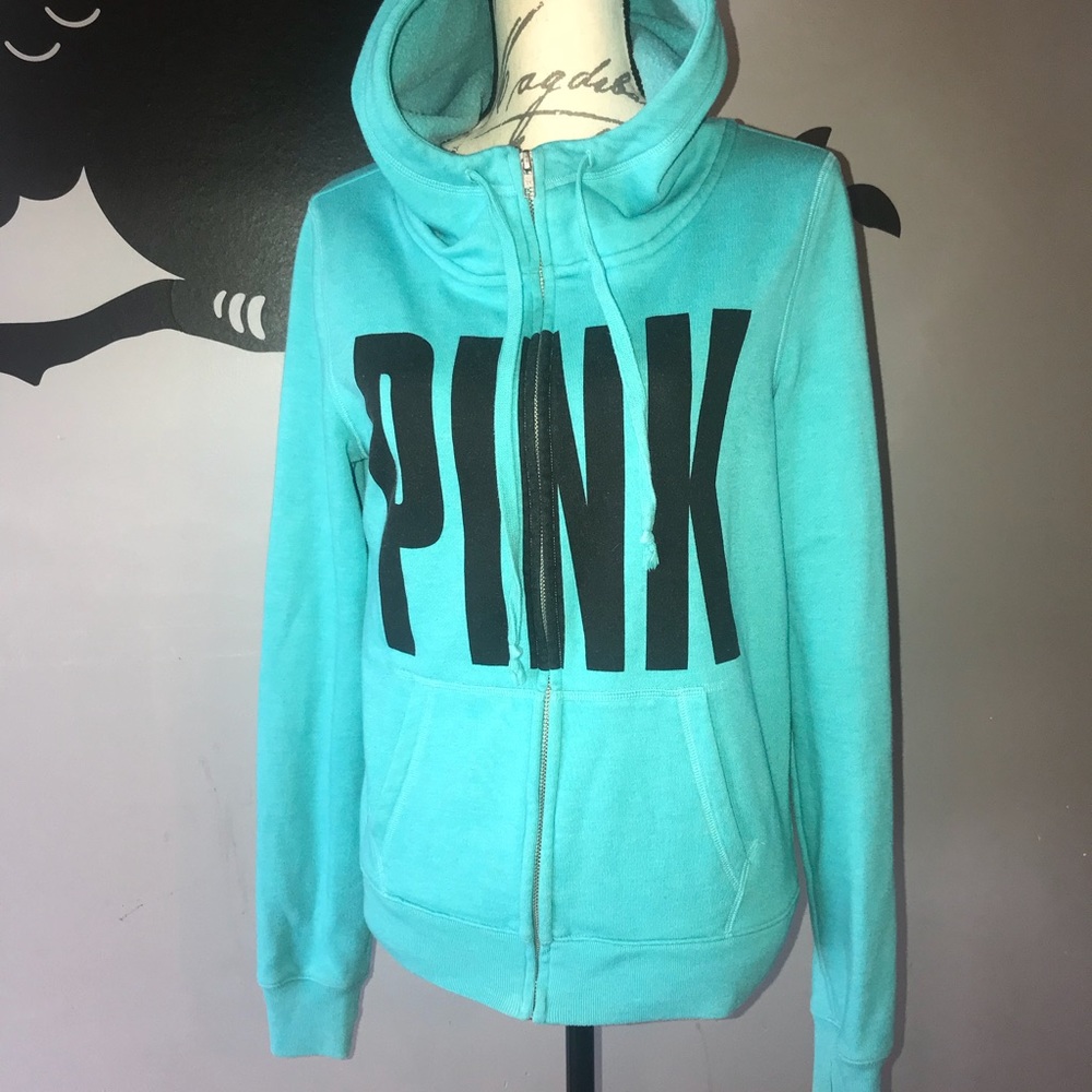 PINK Victoria’s Secret Teal blue zip up jacket